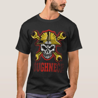 grov design med dödskalle och hjälm t shirt