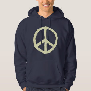 Grov fredssymbol - Cream på Mörk Sweatshirt