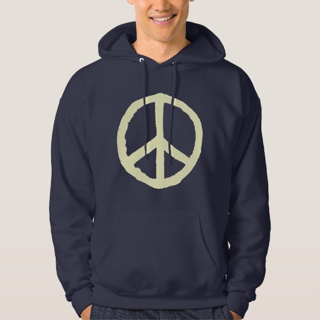 Grov fredssymbol - Cream på Mörk Sweatshirt (Framsida)