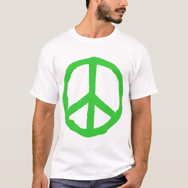 Grov fredssymbol - Grönt T Shirt (Framsida)