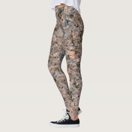 Grov geologi Neutralt Sten Struktur Photo Leggings