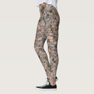 Grov geologi Neutralt Sten Struktur Photo Leggings