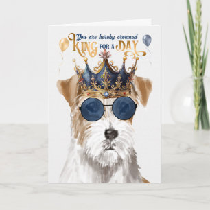 Grov Jack Russell Hund Kung för daglig födelsedag Kort