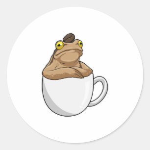 Grov kaffeböna runt klistermärke