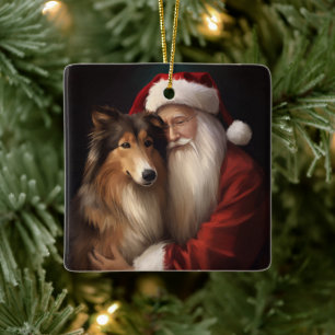 Grov kollision med Jultomten julafton Julgransprydnad Keramik