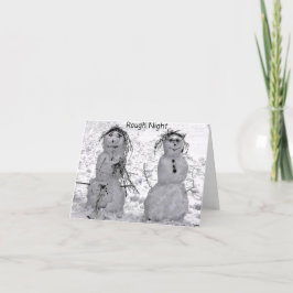 Grov natt Snömannen  Julkort Helgkort