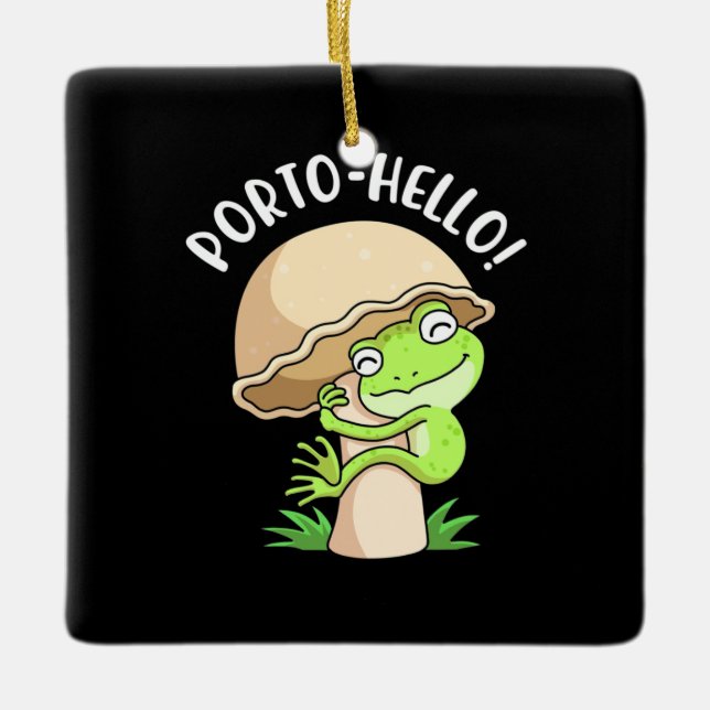 Grov och svamp julgransprydnad keramik (Framsida)