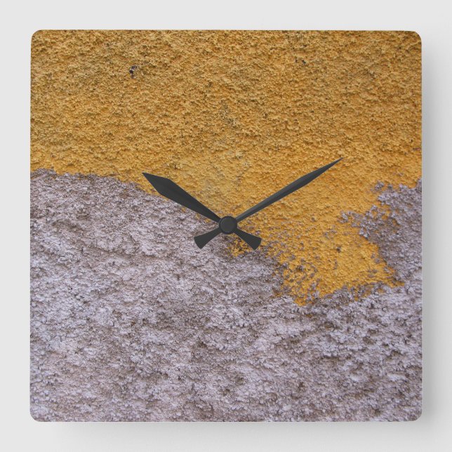 Grov rå Beton konstruktionsvägg inga siffror Fyrkantig Klocka (Framsida)