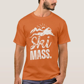 Grov slitad skidåkning Massachusetts T Shirt