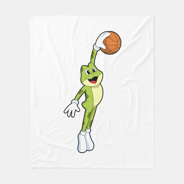 Grov som basketspelare med Basketball.PNG Fleecefilt (Framsidan)