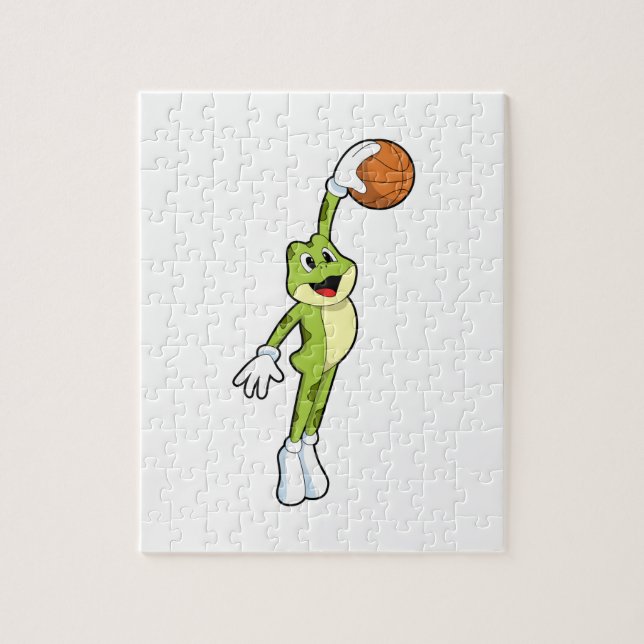 Grov som basketspelare med Basketball.PNG Pussel (Vertikal)