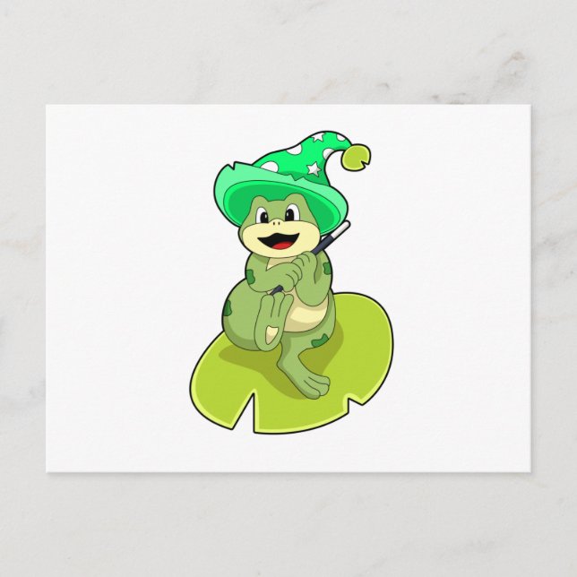 Grov som guide med magiskt trollspö vykort (Framsida)