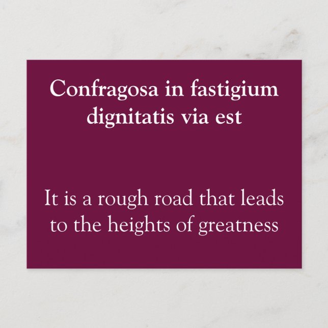 Grov väg leder till storhet - Seneca citat Vykort (Framsida)