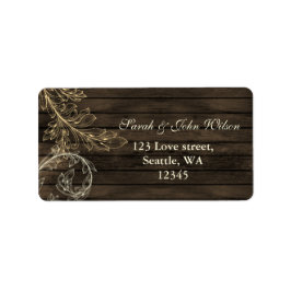 grova adressetiketter av barrträ