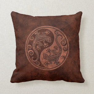 Grova bruna stenYin Yang Geckos Kudde