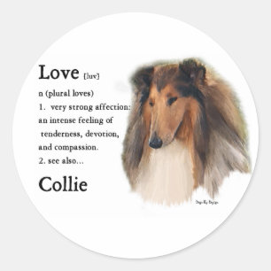 Grova Collie-gåvor Runt Klistermärke