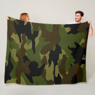 Grova gröna Camo militära beställnings- ullfilt Fleecefilt