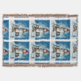 Grova kollisioner med Snögubbe-julen Filt