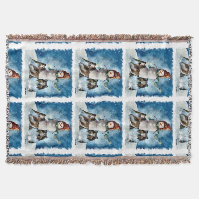 Grova kollisioner med Snögubbe-julen Filt (Framsidan)