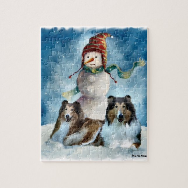Grova kollisioner med Snögubbe-julen Pussel (Vertikal)