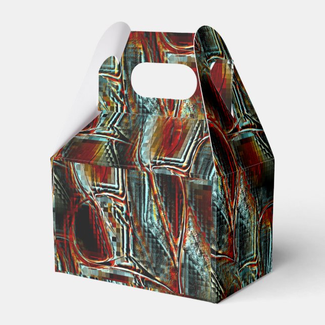 Grova pixelfläckar i grått cyan coral presentaskar (Framsidan Sidan)