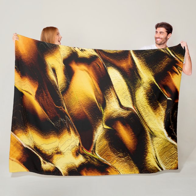 Grova sanddyner bränd orange, gyllene fleecefilt (På plats)