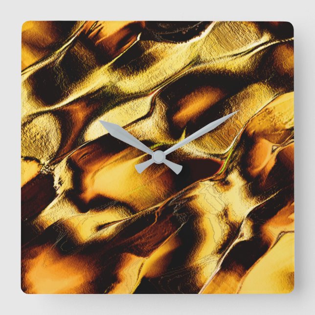 Grova sanddyner i brända guld fyrkantig klocka (Framsida)