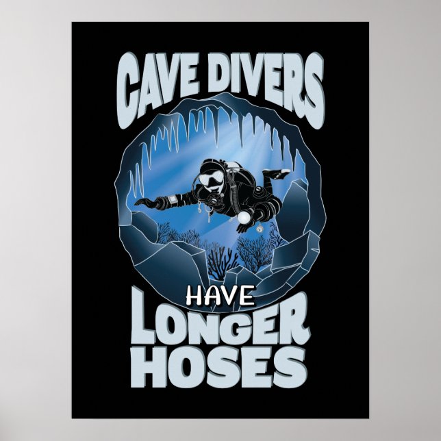 Grovdynor har längre slangar - Dyka Poster (Framsidan)