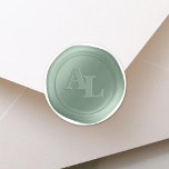 Grove Grönt Seal Monogram Wedding Stickers Runt Klistermärke<br><div class="desc">Pastel Grove Grönt Seal Monogram Wedding Stickers användor ett utmärkt serif-teckensnitt och dubbla 2 Brev Initialer. De här kuvertsälen Stickers använda bröllop parets första namn-första Brev. Använda Monogram Faux Vax Seal Stickers för perfekten som avslutar beröring till din spara datumen, bröllopsinbjudningar eller annat specialarrangemang. Försegla dina kuvert eller favorisera säckar...</div>