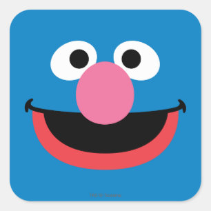 Grover-ansiktskonst Fyrkantigt Klistermärke