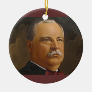 Grover Cleveland 22 &24:e ordförande Julgransprydnad Keramik