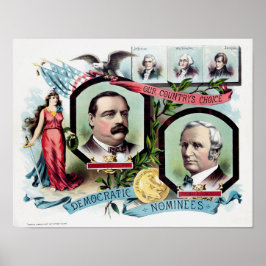 Grover Cleveland och Thomas Hendricks Election Pri Poster