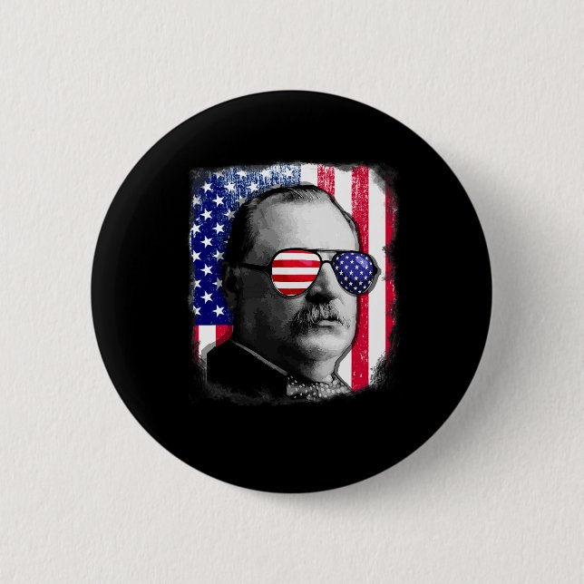 Grover Cleveland US Flagga 4 juli Knapp (Framsida)