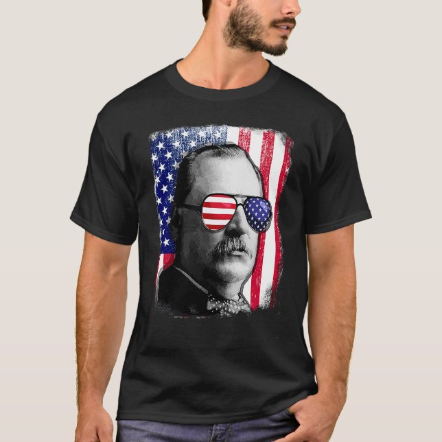 Grover Cleveland US flagga 4 juli T Shirt (Framsida)