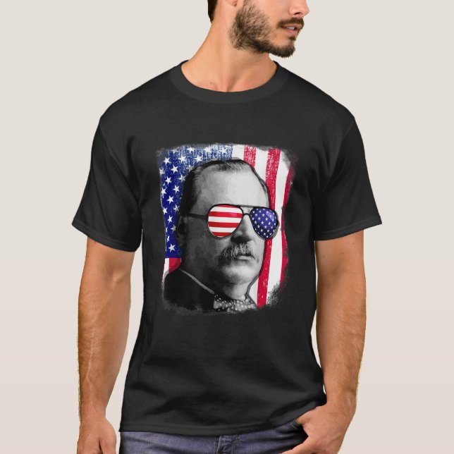 Grover Cleveland US flagga 4 juli T Shirt (Framsida)