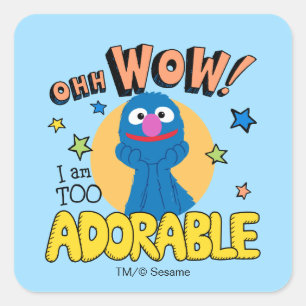 Grover Jag är för bedårande Fyrkantigt Klistermärke
