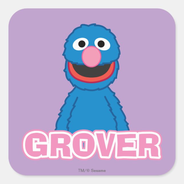 Grover Klassisk stil Fyrkantigt Klistermärke (Framsida)
