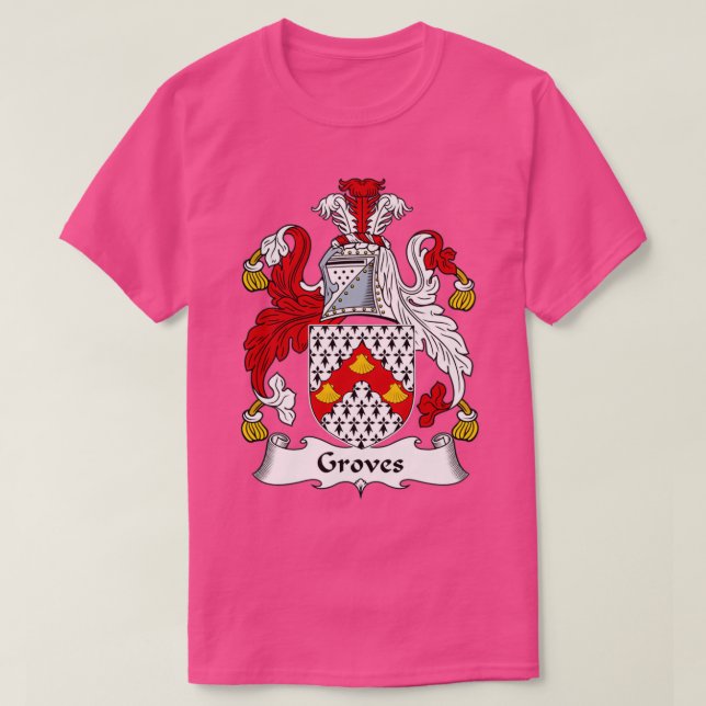 Groves Coat of Arms Family Crest  T Shirt (Design framsida)