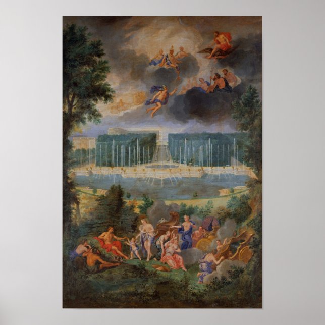 Groves of Versailles. Bassäng i Neptune Poster (Framsidan)