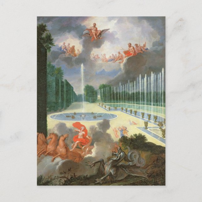 Groves of Versailles. Vy över Dragon Bassäng Vykort (Framsida)