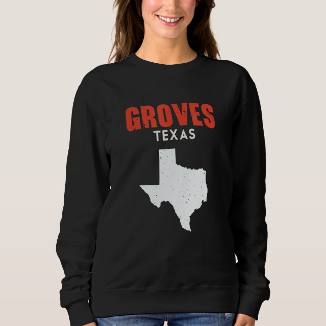 Groves Texas USA State America Travel Texas T Shirt (Framsida)