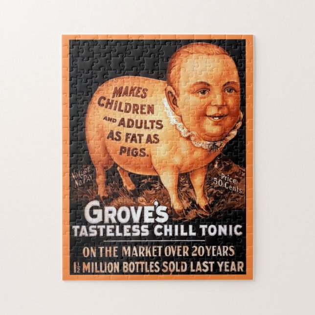 Groves Tonic gör barn och vuxnor till tjock som gr Pussel (Vertikal)