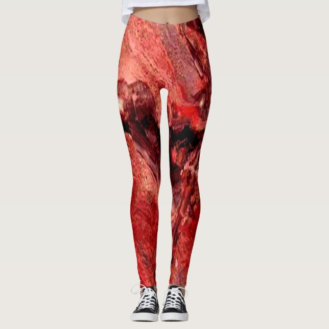 Grovröda Klippor Mars Leggings Unika (Framsida)