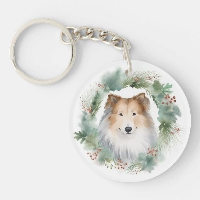 Grovt Collie Jul Utandning Festive Valp (Framsidan)