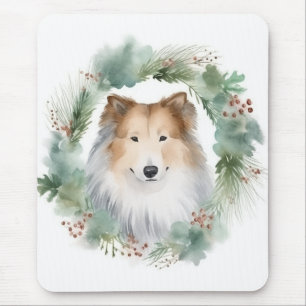 Grovt Collie Jul Utandning Festive Valp Musmatta