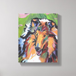 Grovt Collie Pop Hund Art på Gallery Wrapped Canva Canvastryck