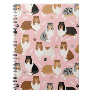 Grovt Collie Tass och Bones Notebook Anteckningsbok