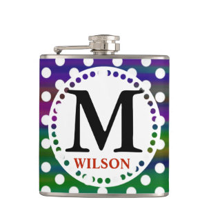 Grovt färgat monogram polka dots fickplunta