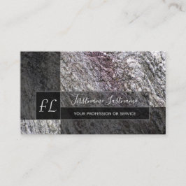 Grovt grått marble sten marble structure monogram visitkort
