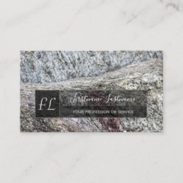 Grovt grått marble sten marble structure monogram visitkort